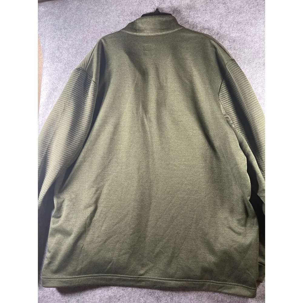 Callaway Mens XL Quarter Zip Pullover Olive Green Textured Fleece Golf Jacket